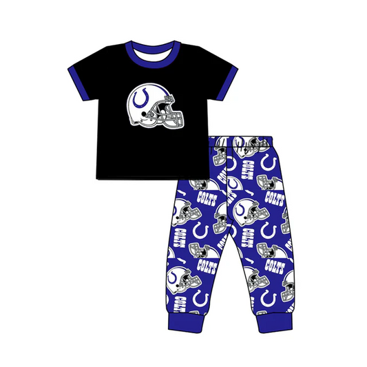 (Custom Design Preorder MOQ 5 ) Team's Colts Top Pants Boys Clothes Set