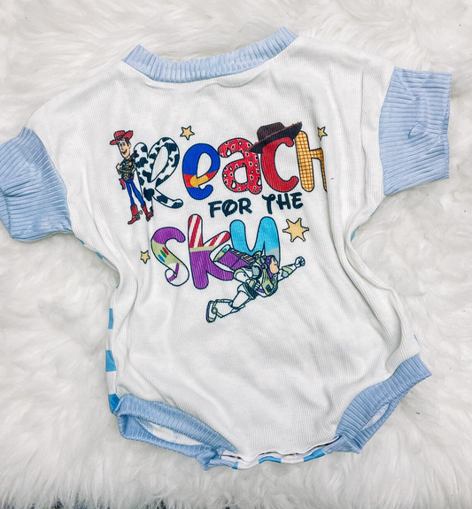 (Custom Design Preorder MOQ 5) Cartoon Toys Print Baby Summer Romper