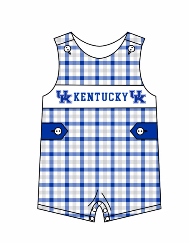 (Custom Design Preorder MOQ 5 Each Design) Team's Kentucky Print Kids Summer Matching Clothes Sibling Wear