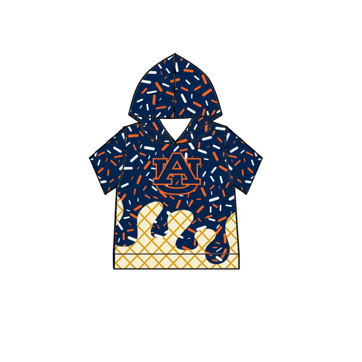 (Custom Design Preorder MOQ 5 Each Item)Team's Auburn Tigers Sprinkles Print Sibling Matching Clothes