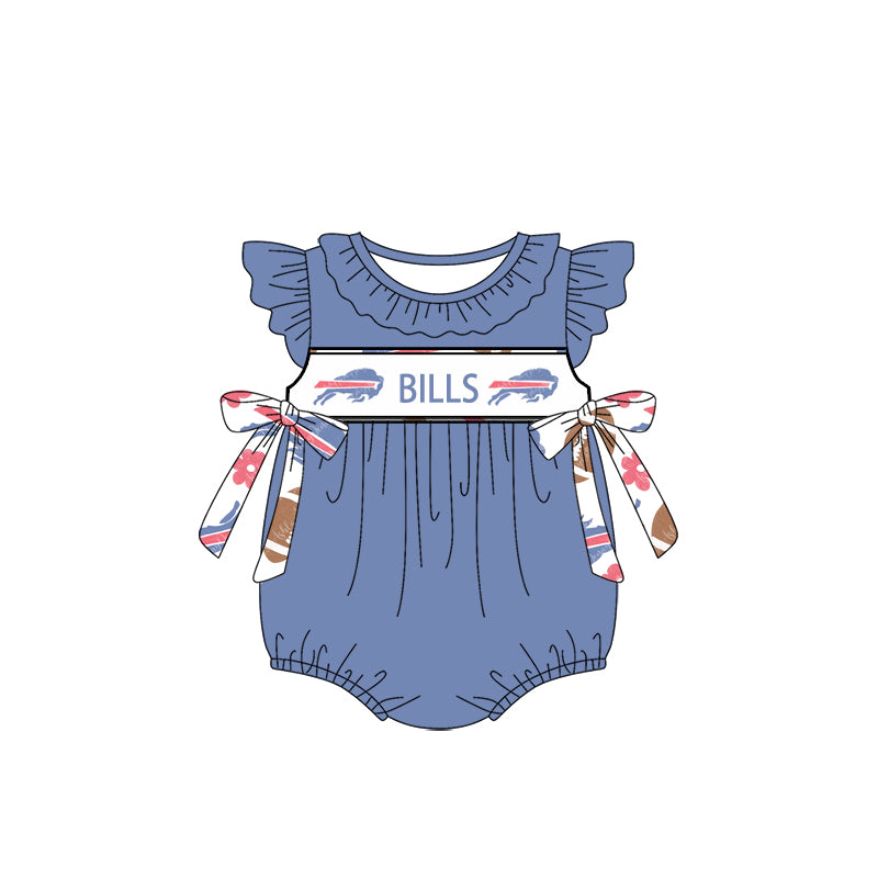 1.9(Custom Design Preorder MOQ 5 Each Design) Team's BILLS Print Kids Summer Matching Clothes Sibling Wear