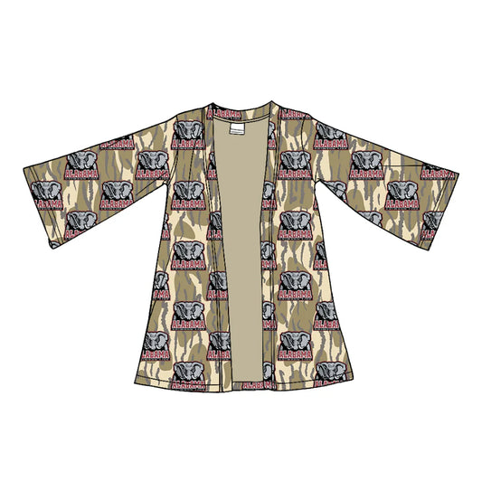 (Custom Design Preorder MOQ 5 Each Item) Team's Alabama Camo Print Girls Fall Cardigan Top