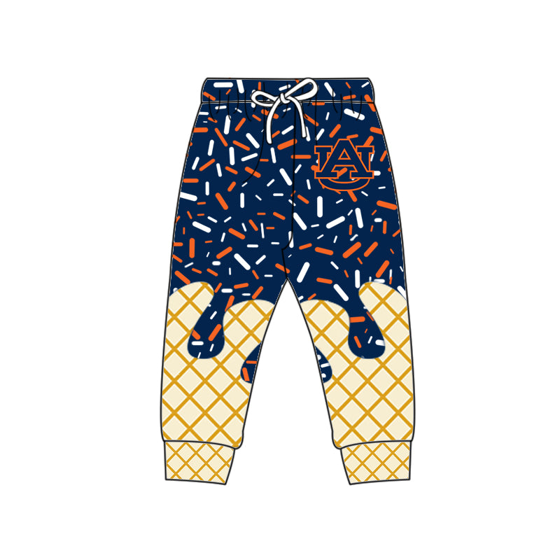 (Custom Design Preorder MOQ 5 Each Item)Team's Auburn Tigers Sprinkles Print Sibling Matching Clothes
