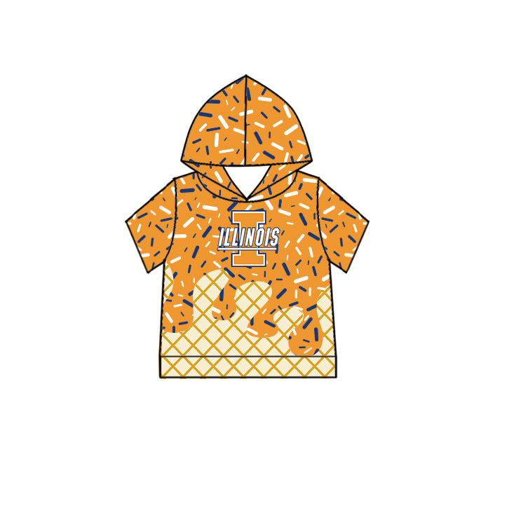 (Custom Design Preorder MOQ 5 Each Item)Team's ILLINOIS Sprinkles Print Sibling Matching Clothes