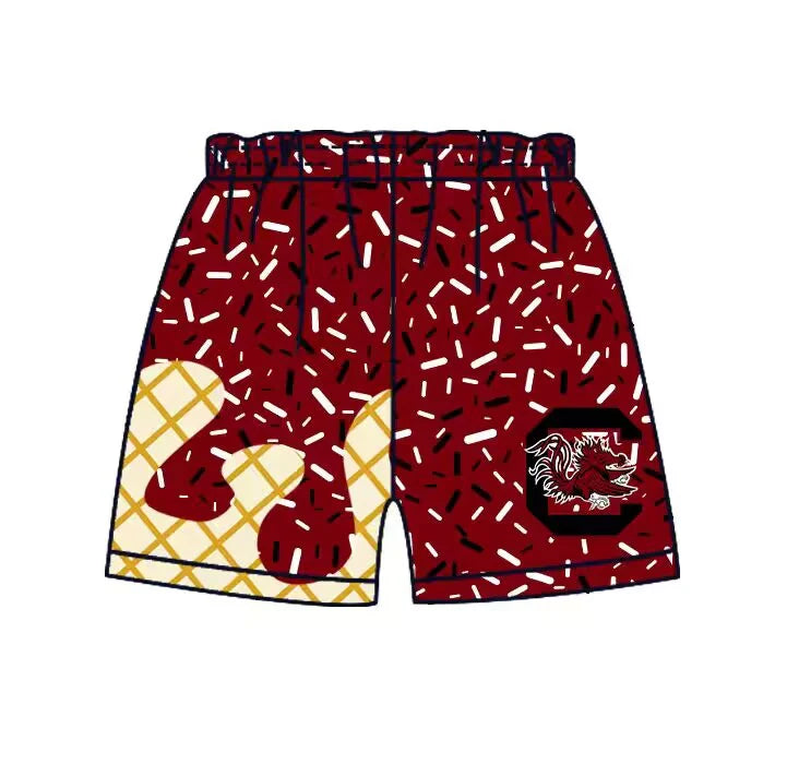 (Custom Design Preorder MOQ 5 Each Item)Team's Gamecock Print Girls Matching Clothes