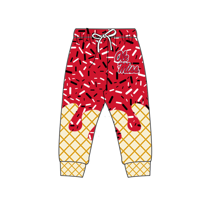 (Custom Design Preorder MOQ 5 Each Item)Team's Ole Miss Rebels Sprinkles Print Sibling Matching Clothes