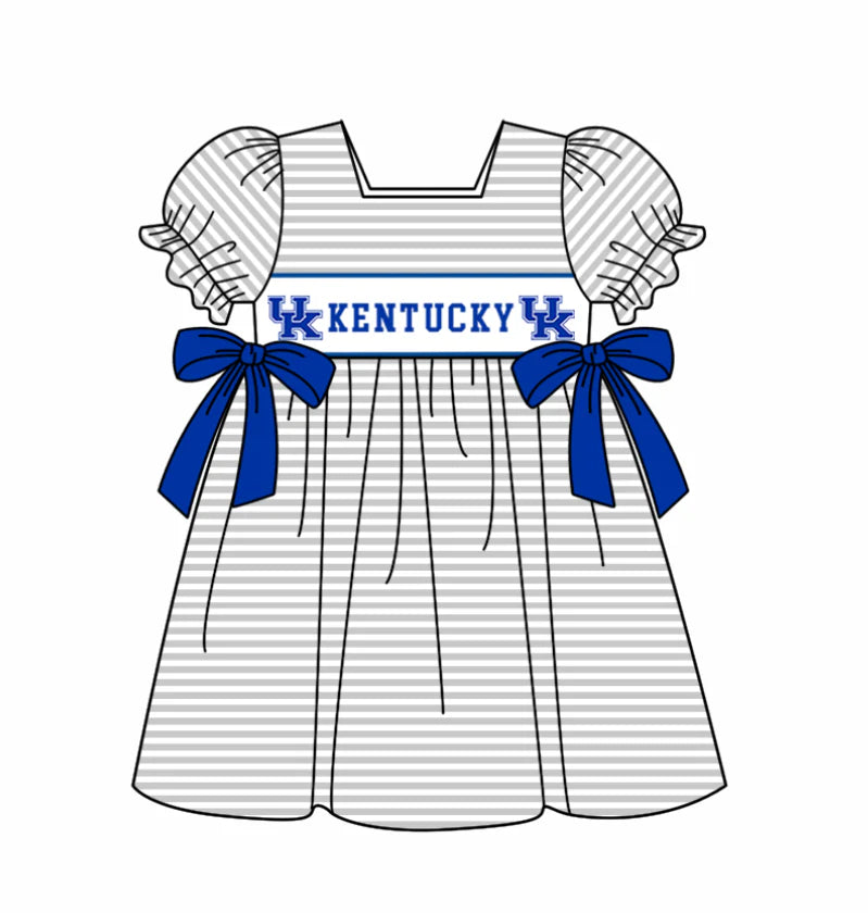 (Custom Design Preorder MOQ 5 Each Design) Team's Kentucky Print Kids Summer Matching Clothes Sibling Wear