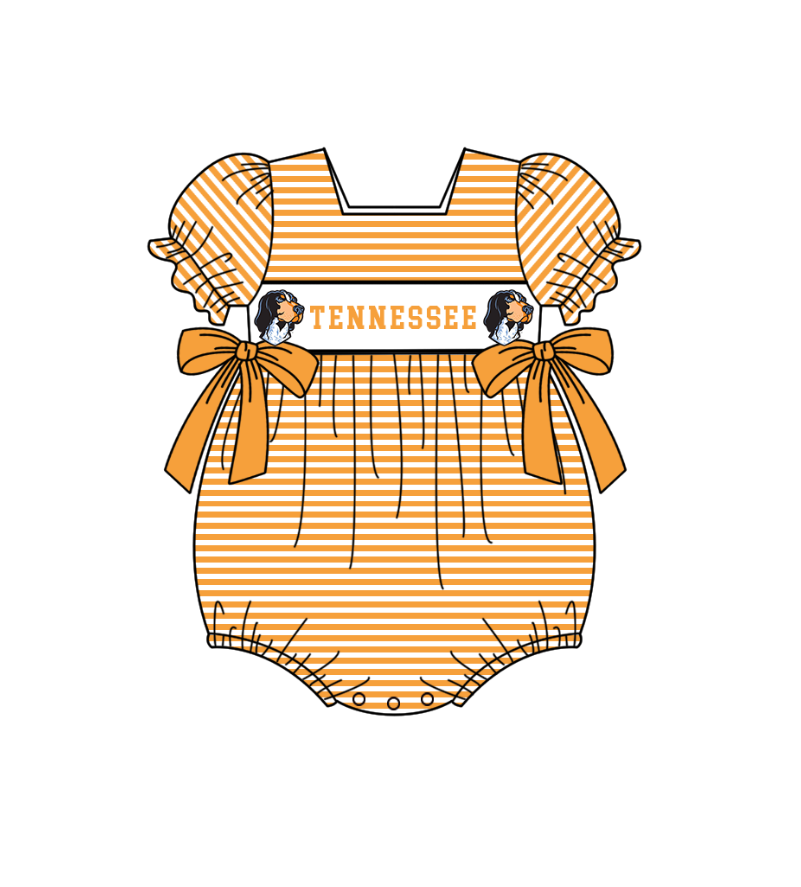 (Custom Design Preorder MOQ 5 Each Item) Team's Tennessee Print Kids Summer Matching Clothes Sibling Wear