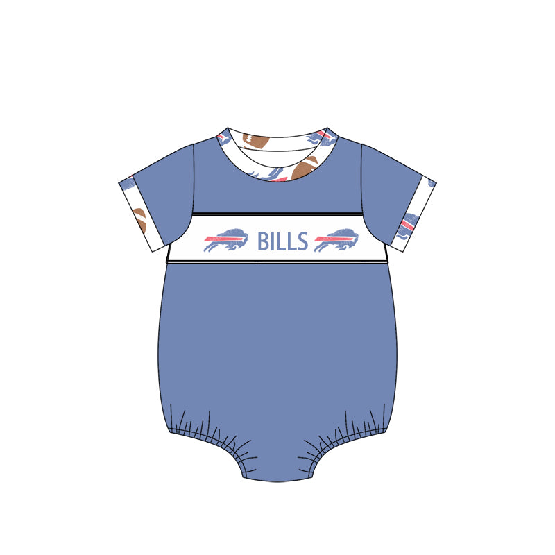 1.9(Custom Design Preorder MOQ 5 Each Design) Team's BILLS Print Kids Summer Matching Clothes Sibling Wear