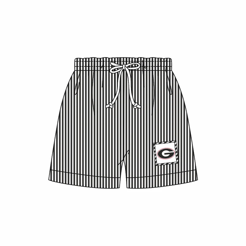 (Custom Design Preorder MOQ 5) Team's Georgia Stripes Print Boys Swim Trunks