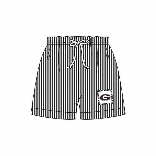 (Custom Design Preorder MOQ 5) Team's Georgia Stripes Print Boys Swim Trunks