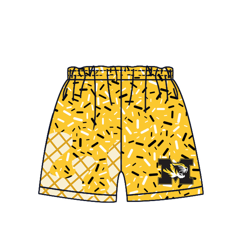 (Custom Design Preorder MOQ 5 Each Item)Team's Missouri Tigers Sprinkles Print Sibling Matching Clothes