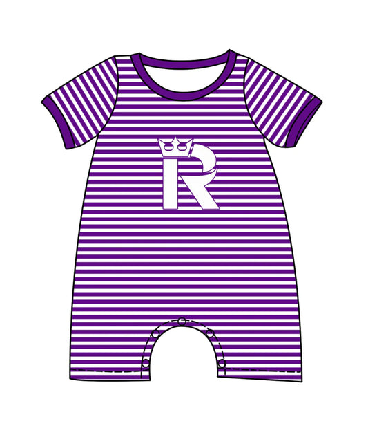 (Custom Design Preorder MOQ 5) Team's Seattle Reign FC Stripes Print Baby Boys Summer Romper