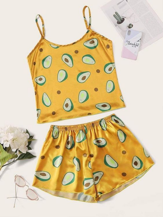 (Custom Design Preorder MOQ 5)  Avocado Print Girl Summer Clothes Set