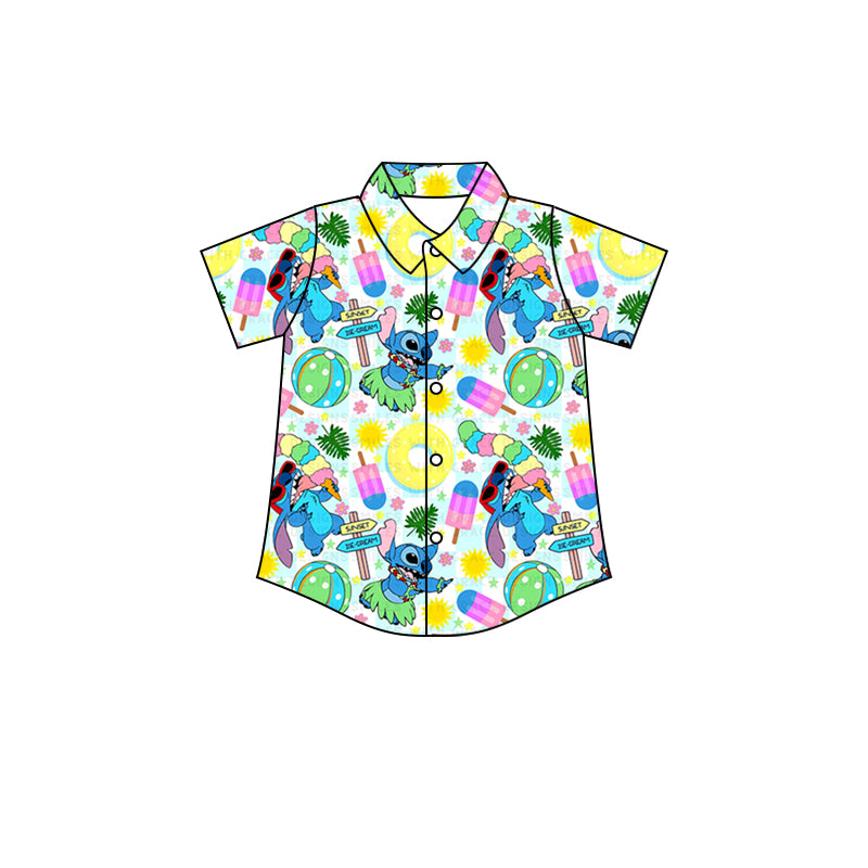 (Custom Design Preorder MOQ 5) Cartoon Animal Print Boys Summer Tee Shirts Top