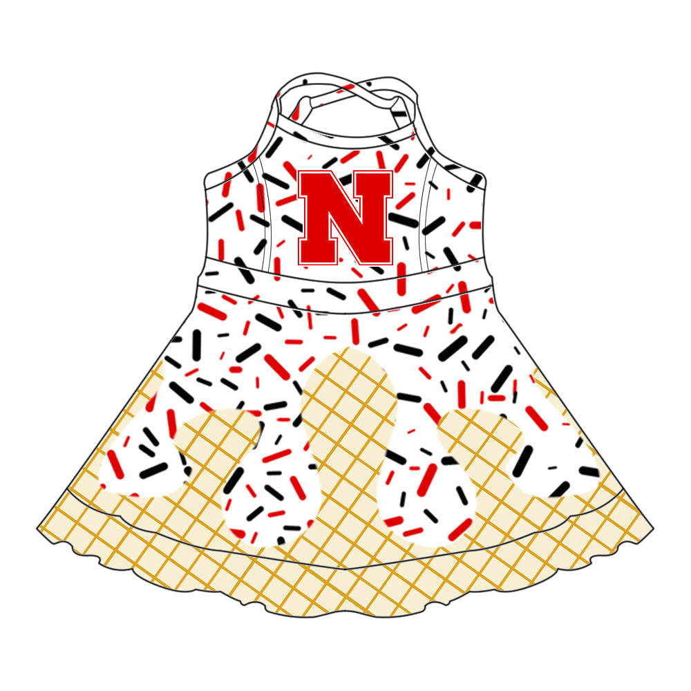 (Custom Design Preorder MOQ 5 Each Item)Team's N Sprinkles Print Sibling Matching Clothes