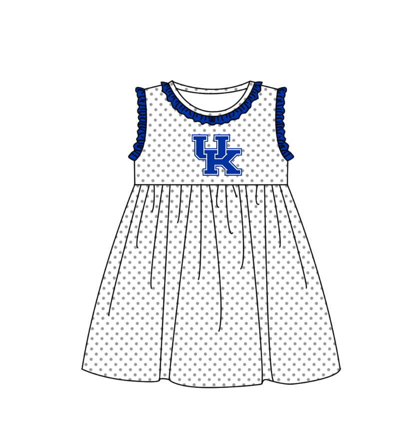 (Custom Design Preorder MOQ 5 Each Item) Team's Kentucky Print Kids Summer Matching Clothes Sibling Wear