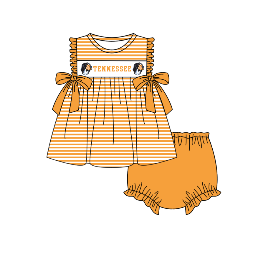 (Custom Design Preorder MOQ 5 Each Item) Team's Tennessee Print Kids Summer Matching Clothes Sibling Wear