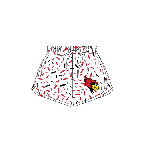 (Custom Design Preorder MOQ 5 Each Item) Team's Cardinals Sprinkles Print Summer Bottom Sports Shorts Mom and Me Matching Clothes