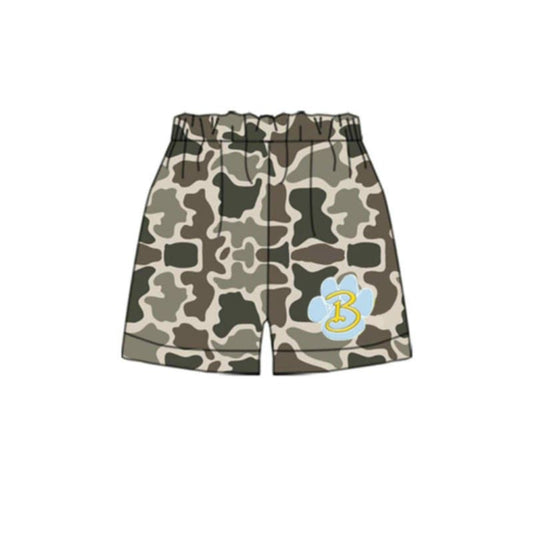 (Custom Design Preorder MOQ 5 Each Item) Team's Bath Wildcats Camo Print Summer Bottom Shorts Mom and Me Matching Clothes