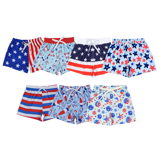 7 Design Stars Boys 4th of July Swim Trunks Brothers Wear