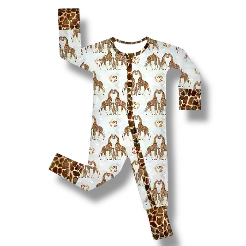 (Custom Design Preorder MOQ 5 Each Design) Giraffe Print Family Matching Clothes