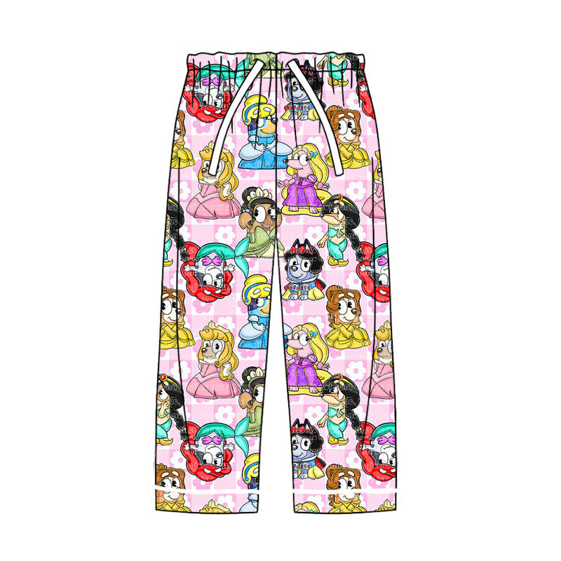 (Custom Design Preorder MOQ 5)  Adult Cartoon Dog Princess Print Woman Pajamas Pants