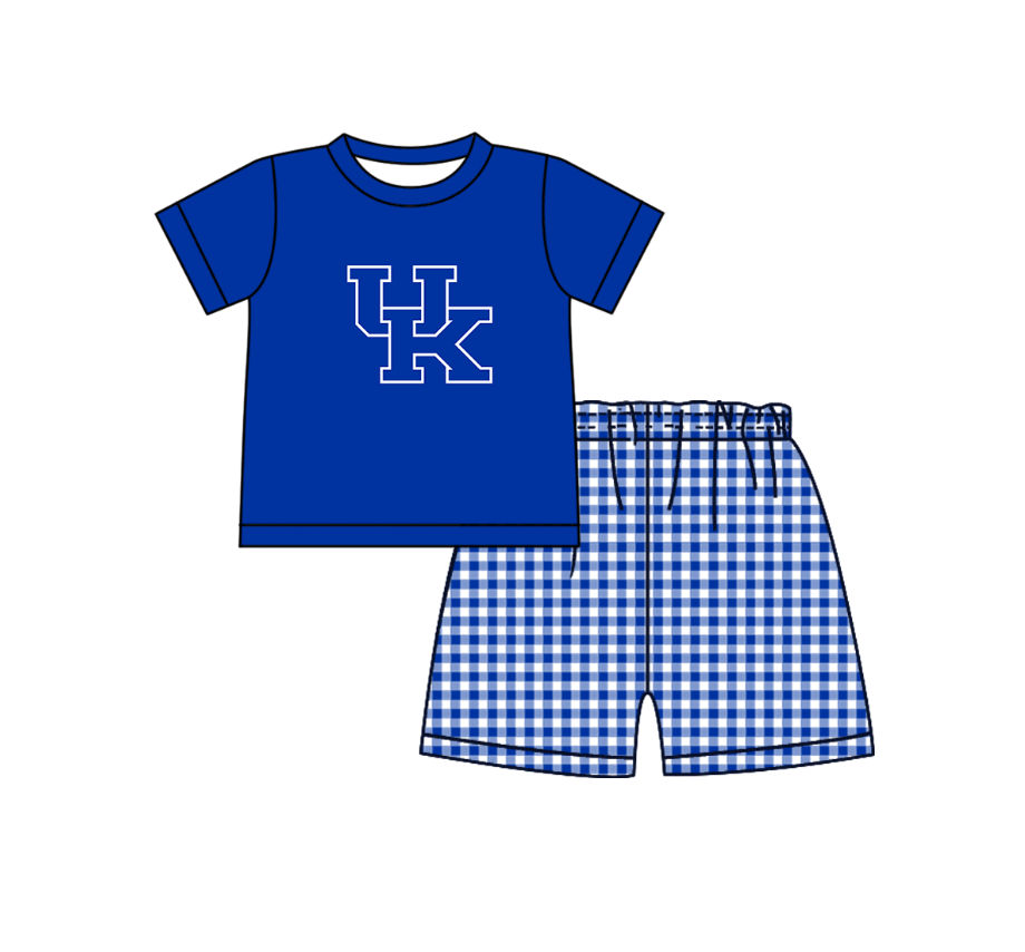 (Custom Design Preorder MOQ 5 Each Item) Team's Kentucky Print Kids Summer Matching Clothes Sibling Wear