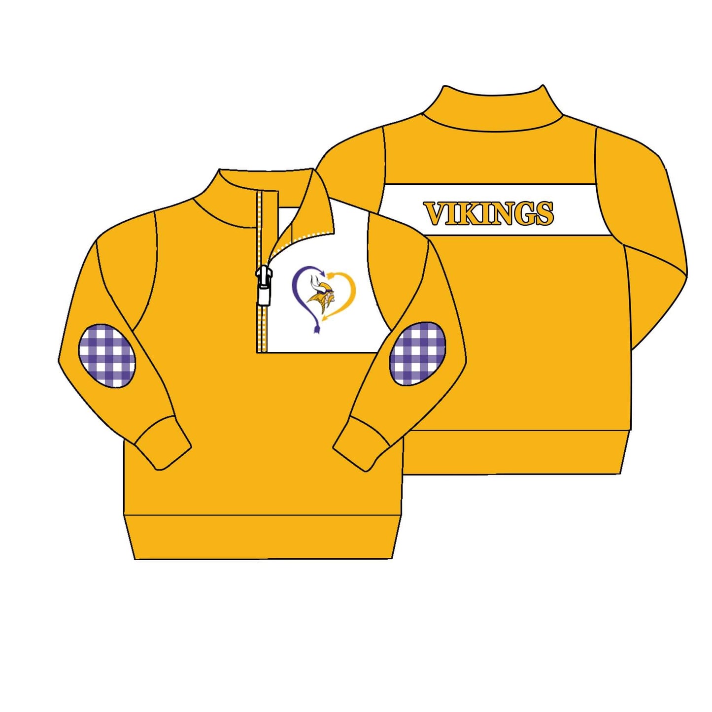 (Custom Design MOQ 5)  Boys yellow football team's long sleeve zipper pullover shirts