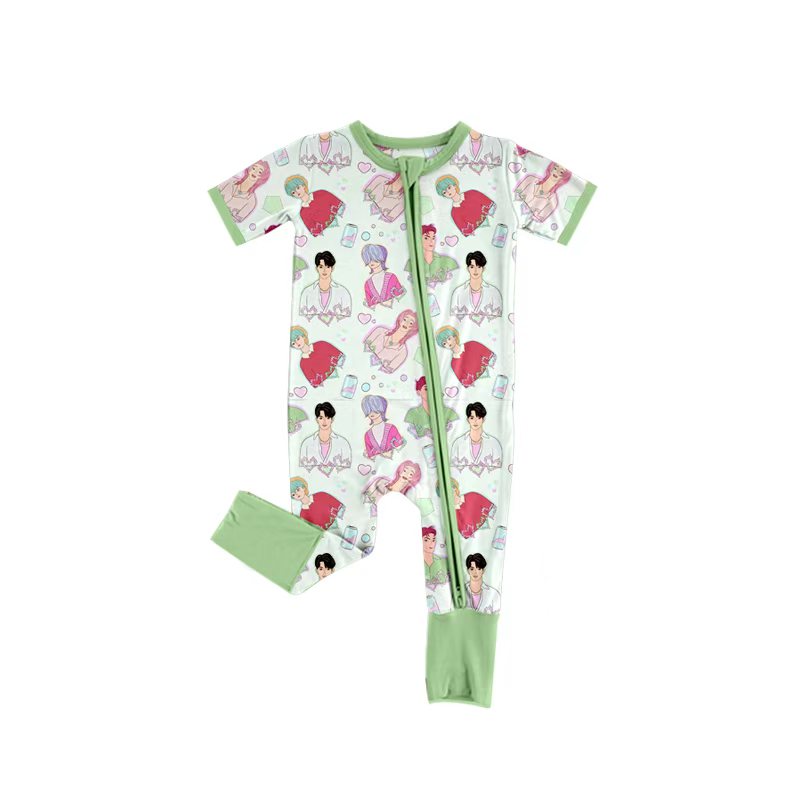 (Custom Design Preorder MOQ 5 Each Design) Cartoon Demon Movie Heart Print Boys Matching Clothes Brothers Wear