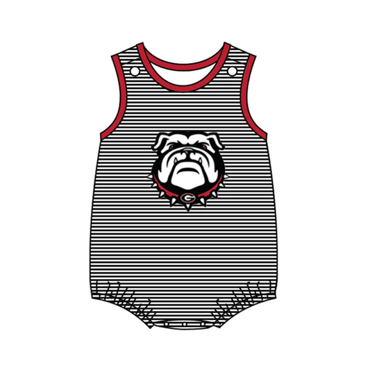 (Custom Design Preorder MOQ 5) Team's Dog Print Baby Boys Summer Romper