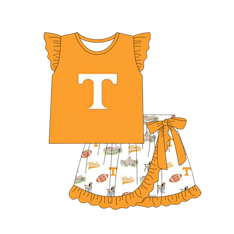 1.7(Custom Design Preorder MOQ 5 Each Design) Team's GO VOLS Print Kids Summer Matching Clothes Sibling Wear
