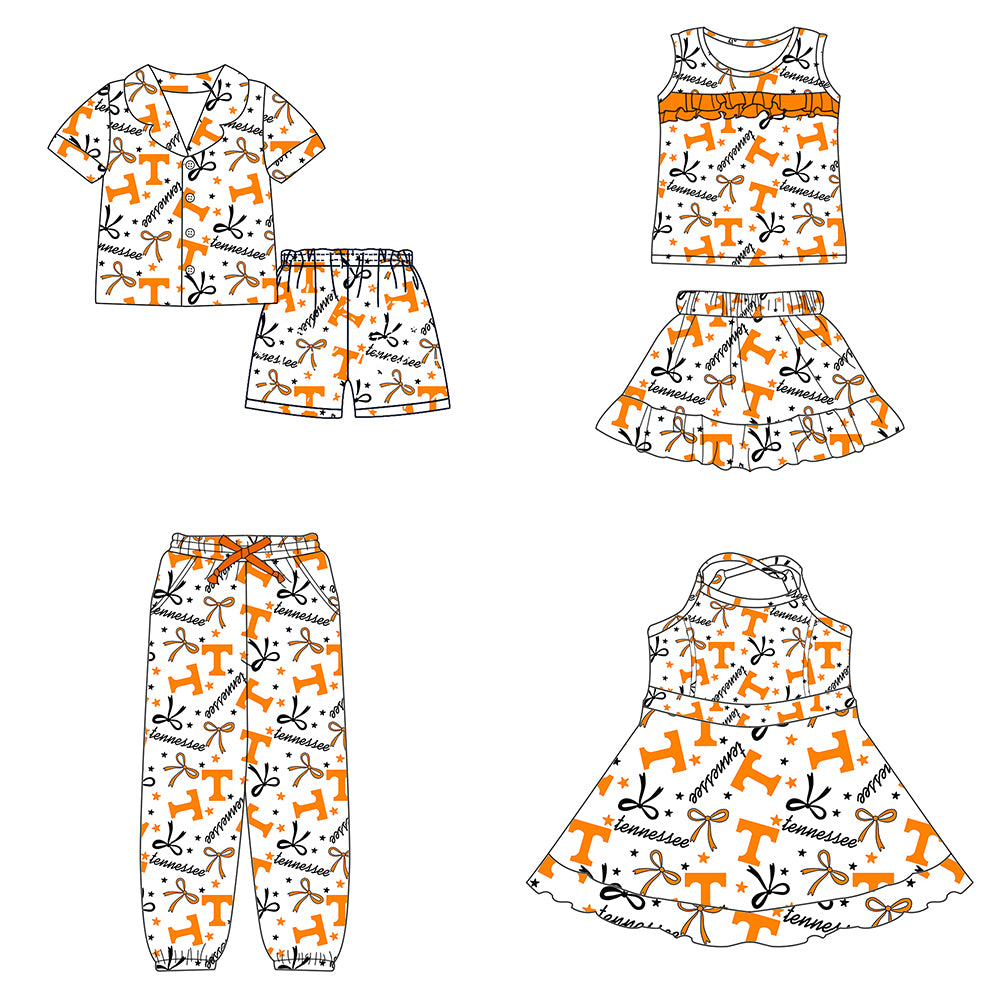(Custom Design Preorder MOQ 5 Each Item)Team's Tennessee Print Family Matching Clothes