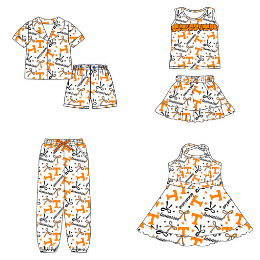 (Custom Design Preorder MOQ 5 Each Item)Team's Tennessee Print Family Matching Clothes