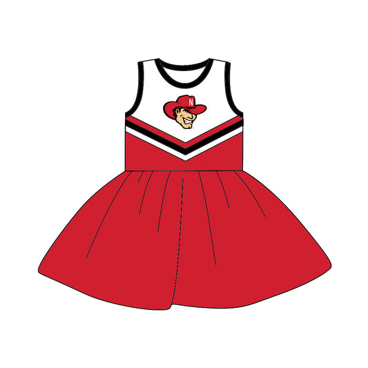 (Custom Design MOQ 5) Sleeveless football team's NO. 12 red dress