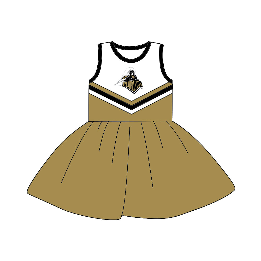 (Custom Design MOQ 5) Sleeveless football team's NO. 14 sandy dress