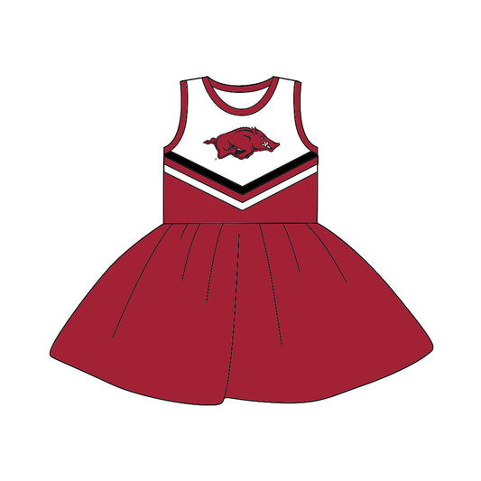 (Custom Design MOQ 5) Sleeveless football team's NO. 22 red dress