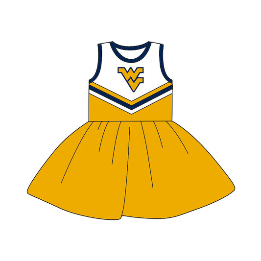 (Custom Design MOQ 5) Sleeveless football team's NO. 23 yellow dress