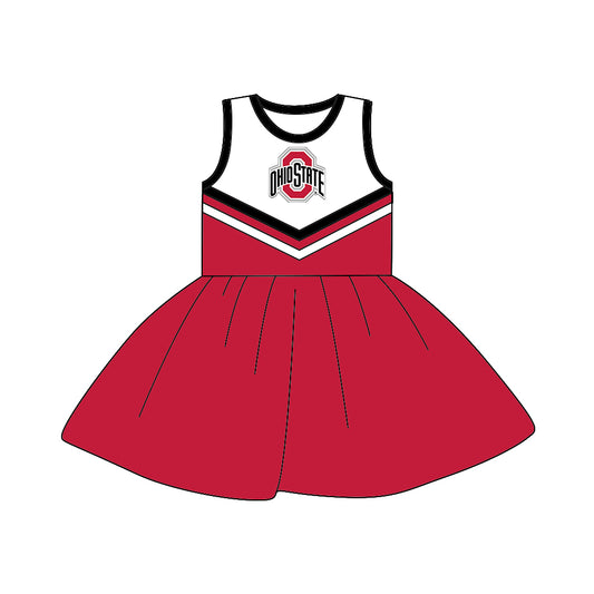 (Custom Design MOQ 5) Sleeveless football team's NO. 2 red dress