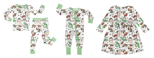 12.10(Custom Design Preorder MOQ 5 Each Design) Cartoon Toys Print Kids Matching Clothes Sisters Wear