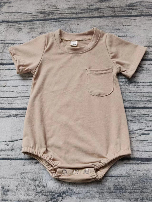 (Custom Design Preorder MOQ 5) Khaki Color Baby Summer Romper