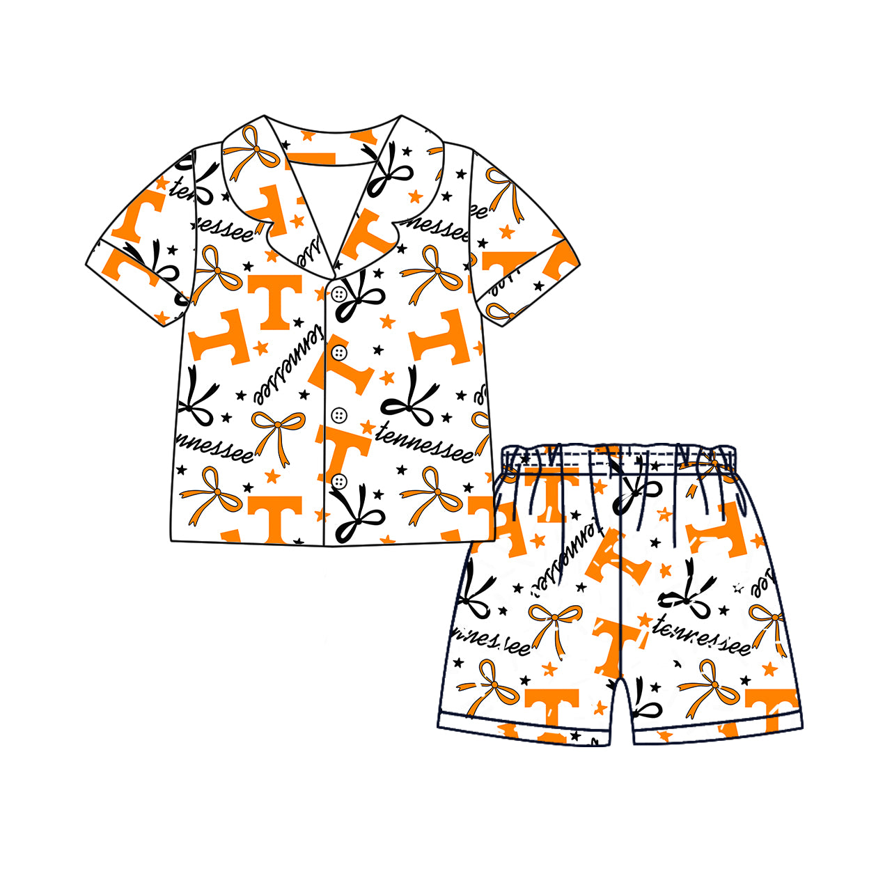 (Custom Design Preorder MOQ 5 Each Item)Team's Tennessee Print Family Matching Clothes