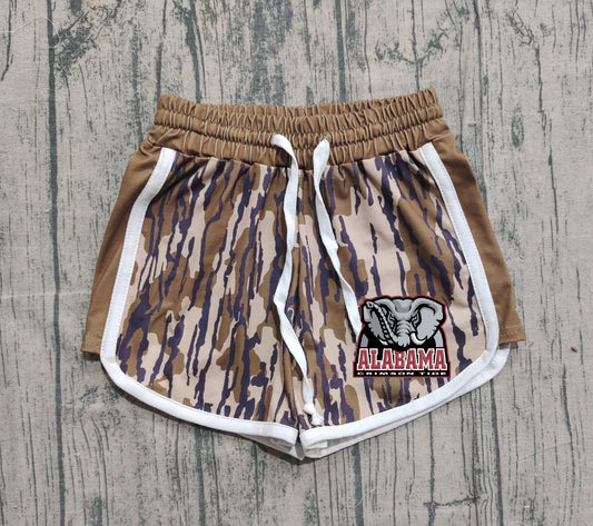 (Custom Design Preorder MOQ 5 Each Item) Team's Alabama Camo Print Summer Bottom Shorts Mom and Me Matching Clothes