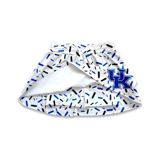 (Custom Design Preorder MOQ 5 Each Item) Team's UK Kentucky Sprinkles Print Summer Bottom Skirts Shorts Mom and Me Matching Clothes