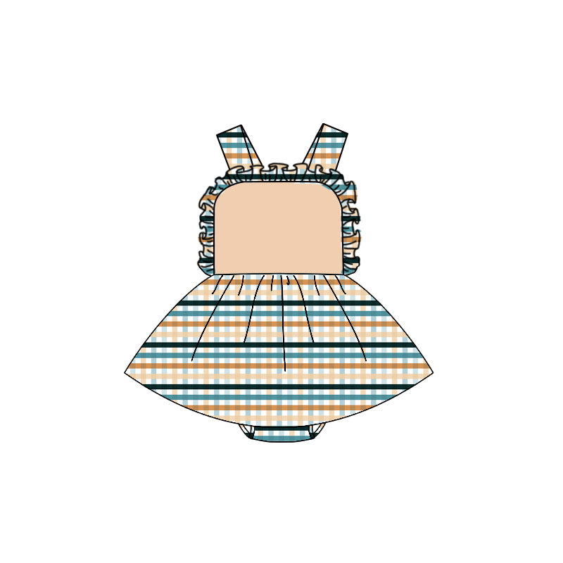 (Custom Design Preorder MOQ 5) Stripes Print Baby Girls Summer Romper