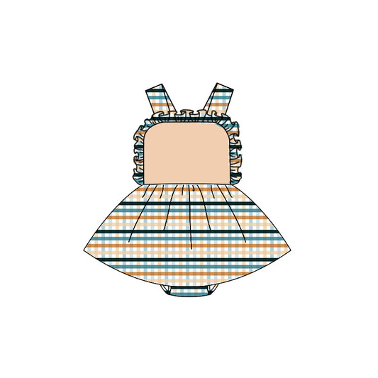 (Custom Design Preorder MOQ 5) Stripes Print Baby Girls Summer Romper