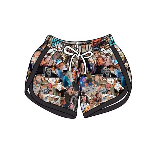 (Custom Design Preorder MOQ 5) Singer Print Adult Summer Shorts