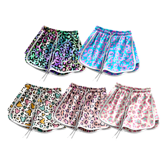 (Custom Design Preorder MOQ 5 Each Print) 5 Colors Leopard Print Girls Summer Bottom Shorts