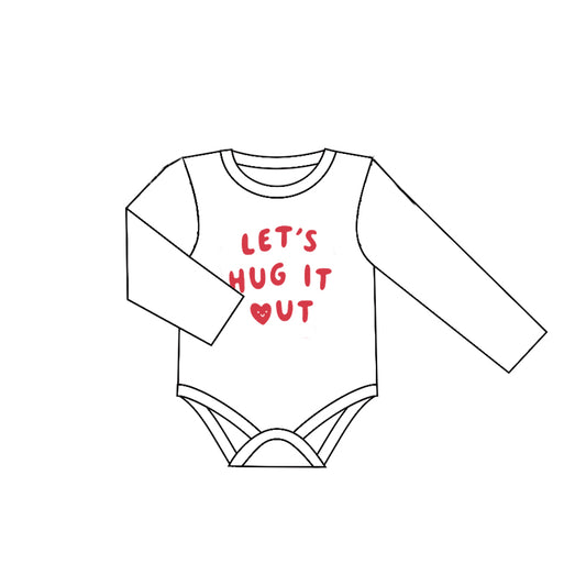 (Custom Design MOQ 5)Let's Hug It Out Heart Baby Valentine's Romper