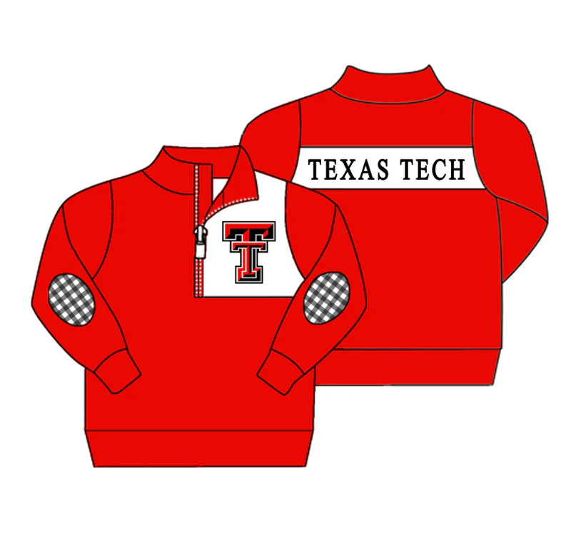 (Custom Design Preorder MOQ 5 Each Item)Team's Texas Tech Red Print Sibling Matching Clothes